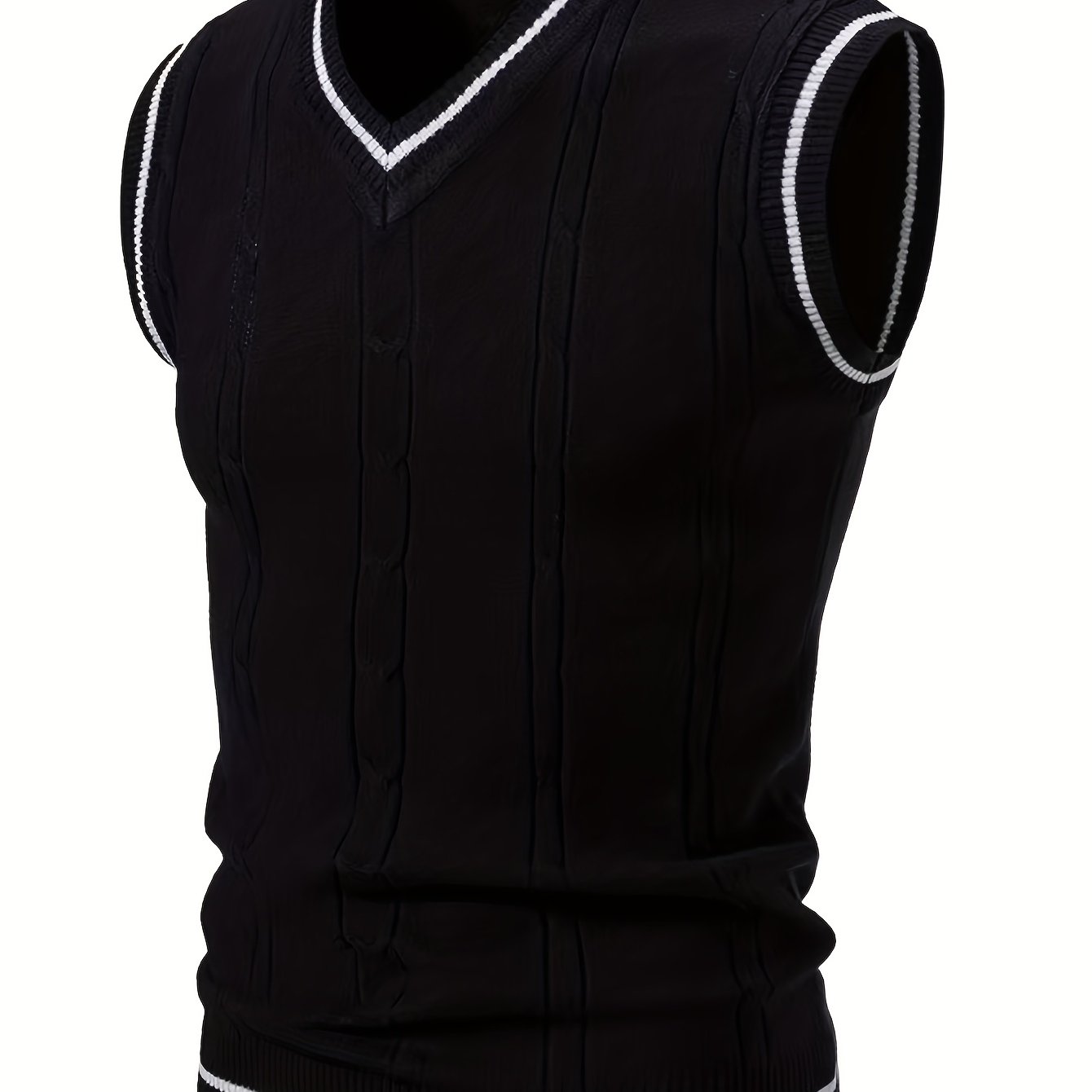 Gilet Homme Nouveau Design Maille Torsadée - Cross-Border