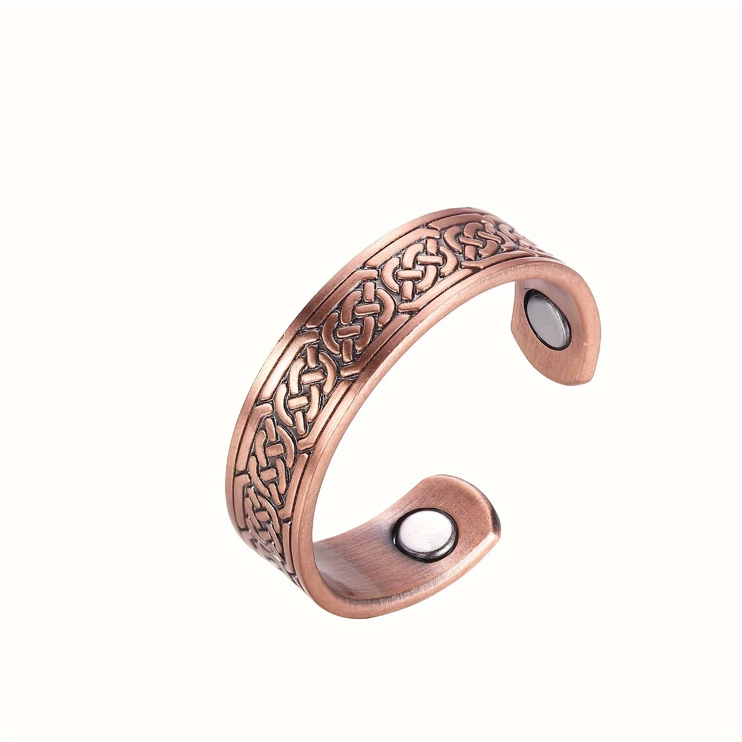 2Pcs Magnetic Copper Bracelet and Ring Set for Men, Adjustable Celtic Design, Natural Anti-Inflammatory Jewelry, Ideal for Christmas Gifts