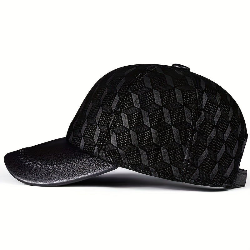 Vintage Style Printed Lambskin Baseball Cap
