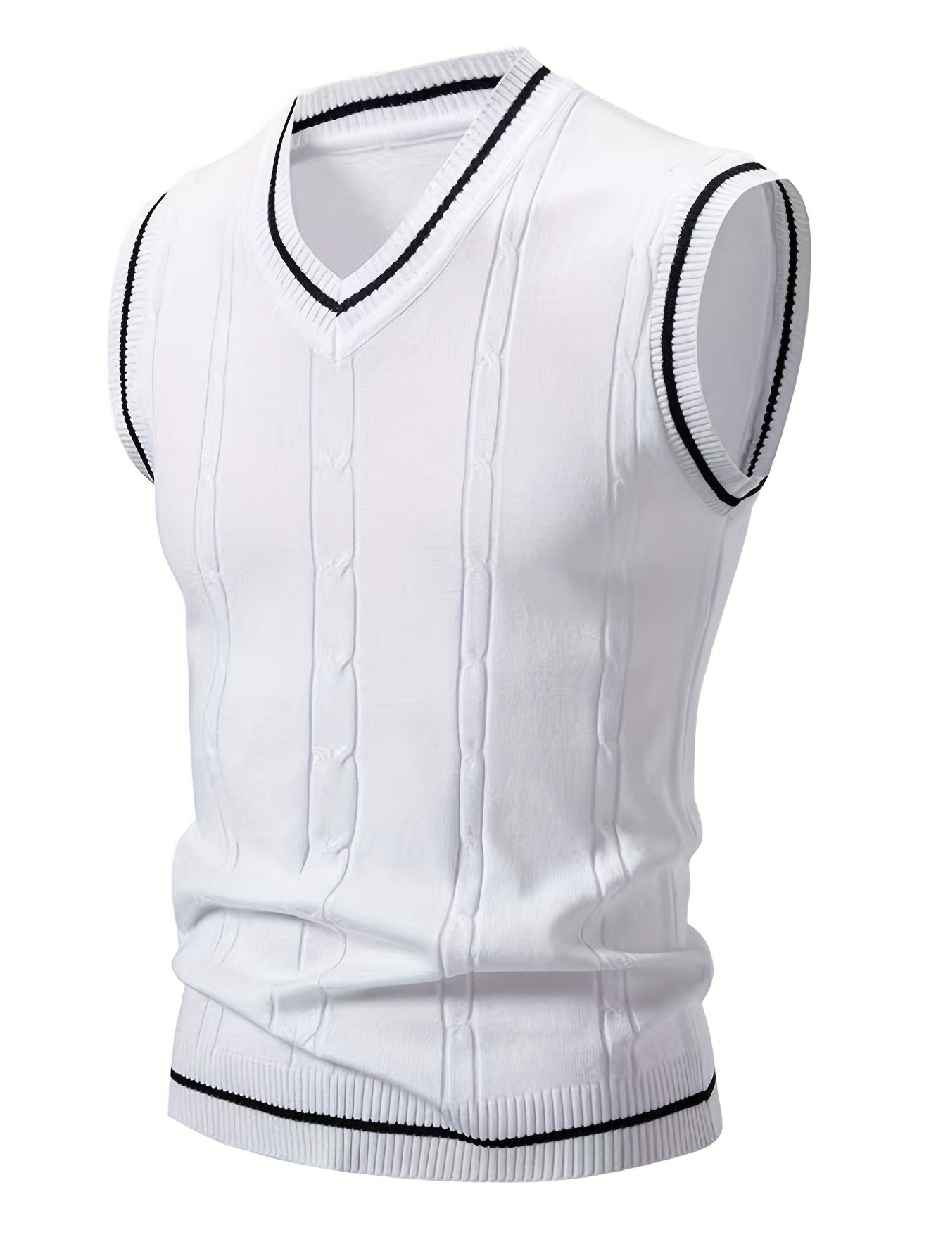 Gilet Homme Nouveau Design Maille Torsadée - Cross-Border