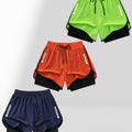 3-Pack Fake Two-Piece Summer Sports Shorts for Men And Women Quick-Drying Three-Point Running Training Fitness Lining American Basketball Two-In-One Shorts for Middle-Aged And Young People