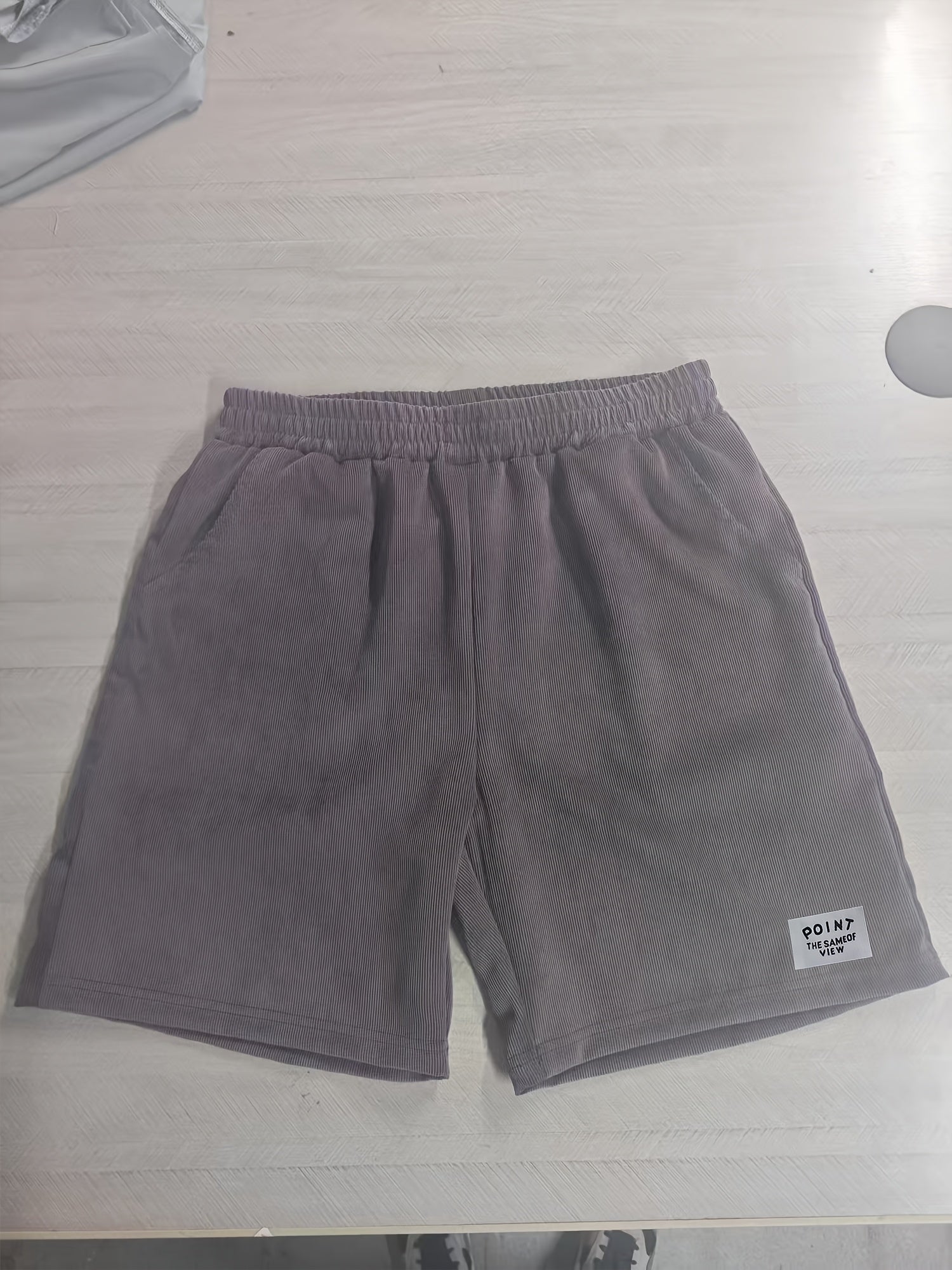 Men's Casual Corduroy Shorts - Solid Beige with Drawstring Waist, Comfortable Summer Wear for Outdoor & Leisure Activities, Outdoor Shorts | Drawstring Shorts | Relaxed Fit Shorts