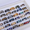 20\u002FPack Fashion Casual Trend Stainless Steel Men And Women Mixed Rings, Daily And Party Rings, Accessories, Jewelry Rings
