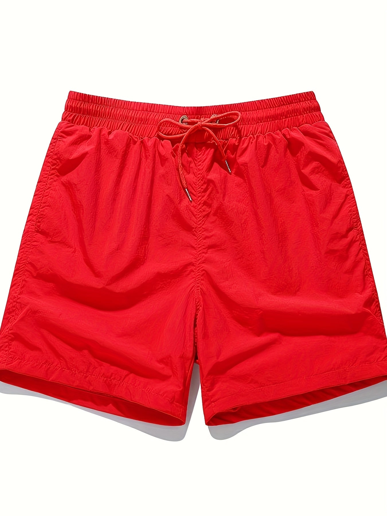 High-Quality Unisex Fashion Casual Shorts - Lightweight, Stretchy Polyester Fabric, Solid Color with Pockets, Drawstring Waist - Perfect for Outdoor Activities, Running, Hiking & Weekend Casual